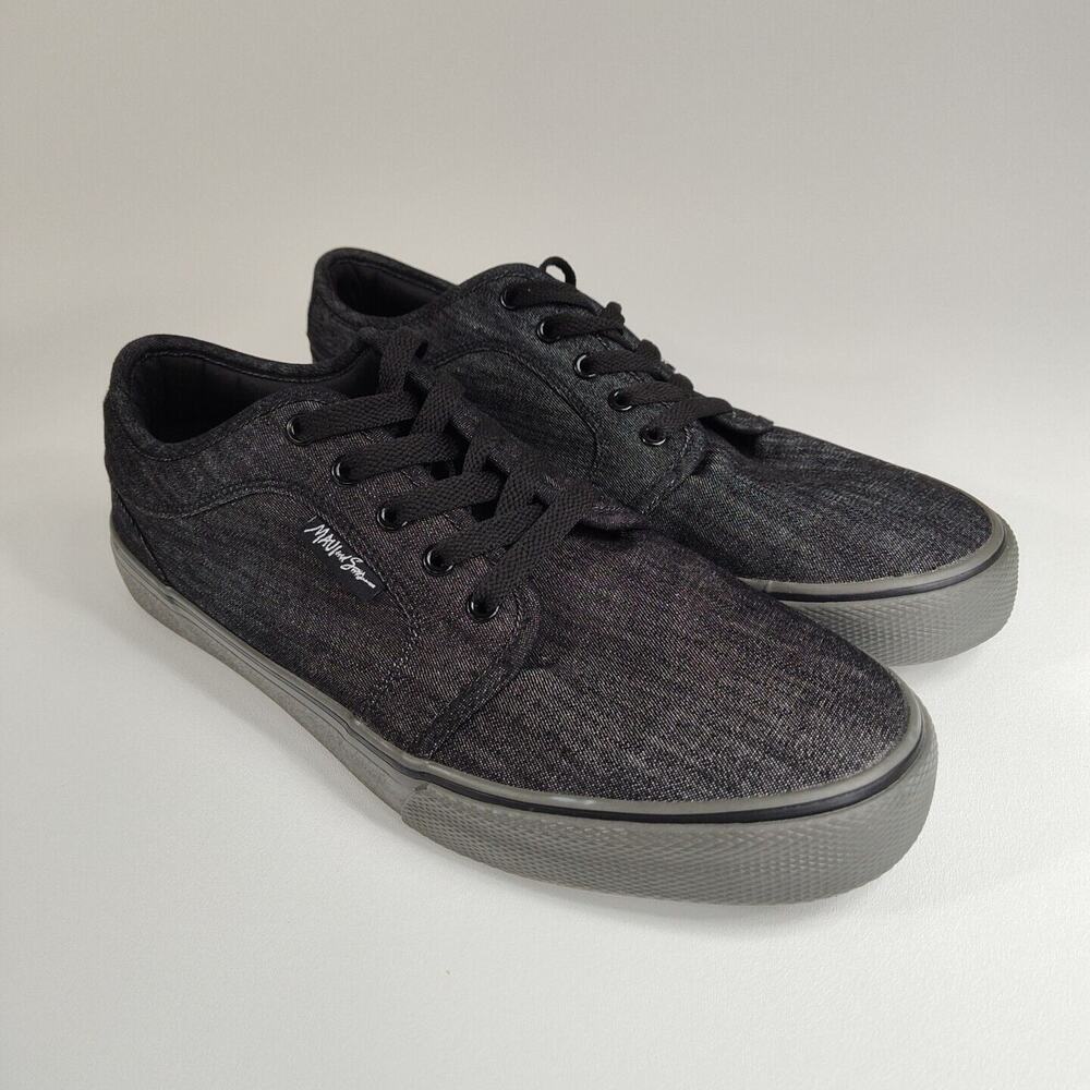 Maui & Sons Mens Slash Skate Sneaker Shoes Sz 12 Gray/Black Lace Up MSF18MVL002J